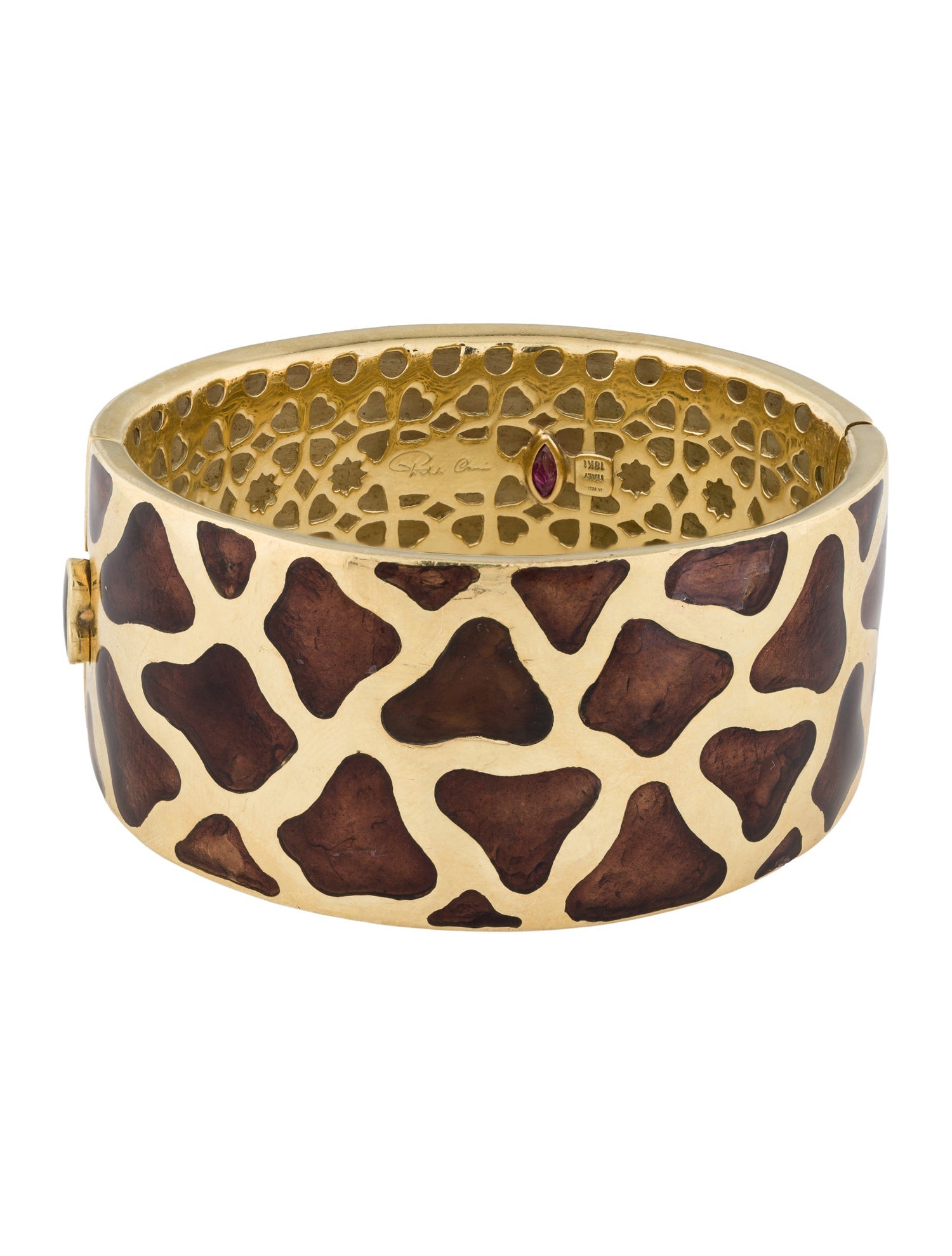 Roberto Coin 18K Enamel Giraffe Cuff Bracelet