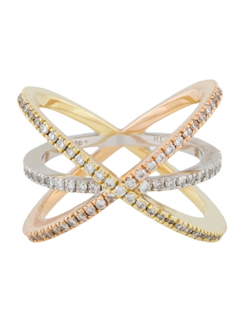 Roberto Coin Tri-Color Diamond Band Ring