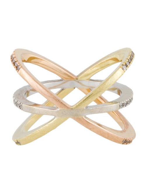 Roberto Coin Tri-Color Diamond Band Ring