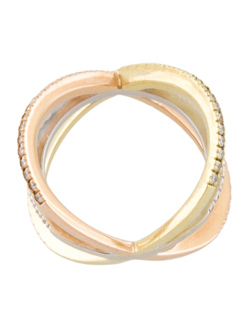 Roberto Coin Tri-Color Diamond Band Ring