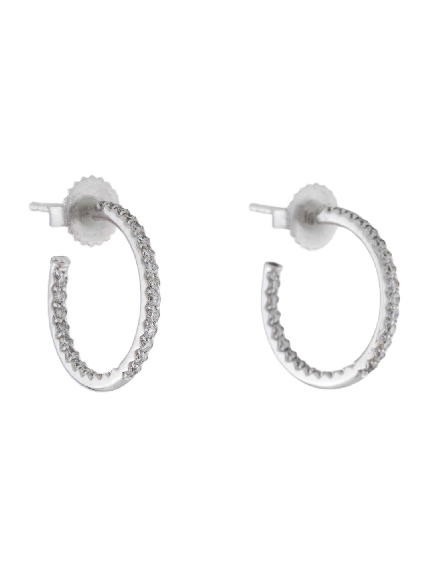 Roberto Coin 18K Diamond Petite Inside Out Hoop Earrings