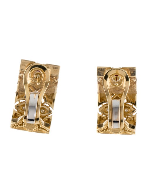 Roberto Coin 18KT Diamond Satin Finish Princess Flower Convertible Earrings