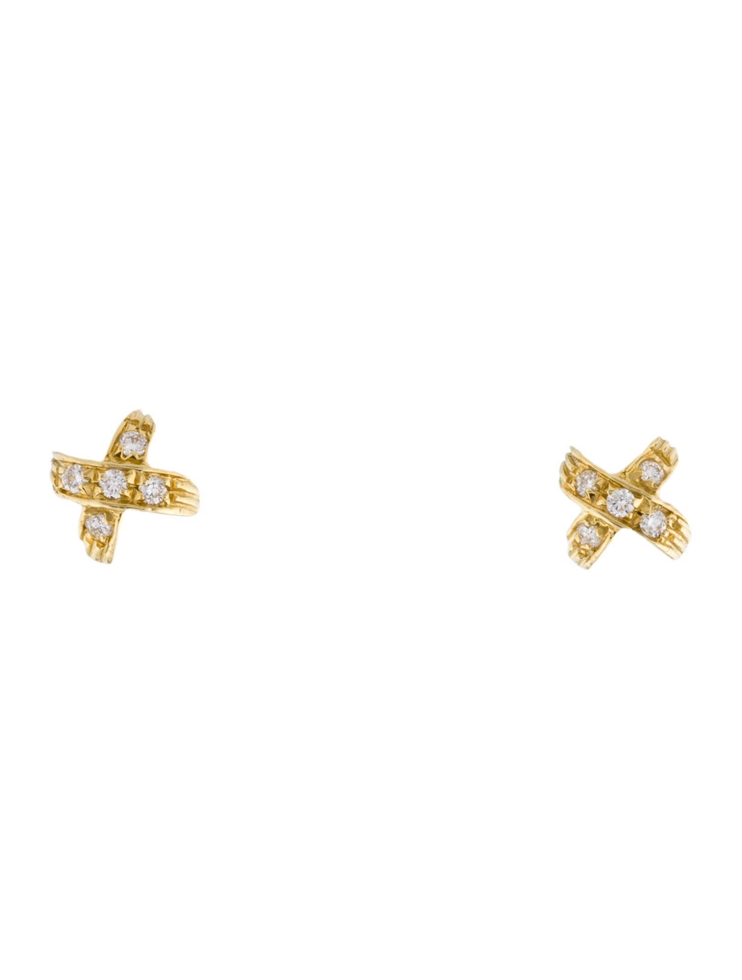 Roberto Coin 18K Diamond Tiny Treasures 'X' Pave Earrings