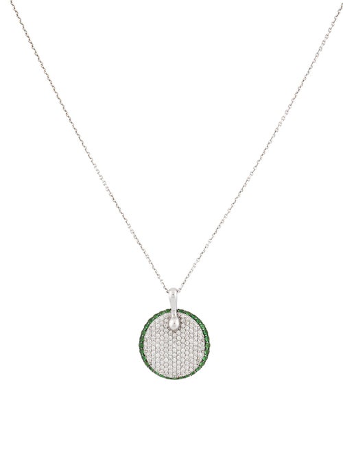 Roberto Coin 18K Tsavorite Garnet & Diamond Disc Pendant Necklace