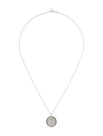 Roberto Coin 18K Tsavorite Garnet & Diamond Disc Pendant Necklace