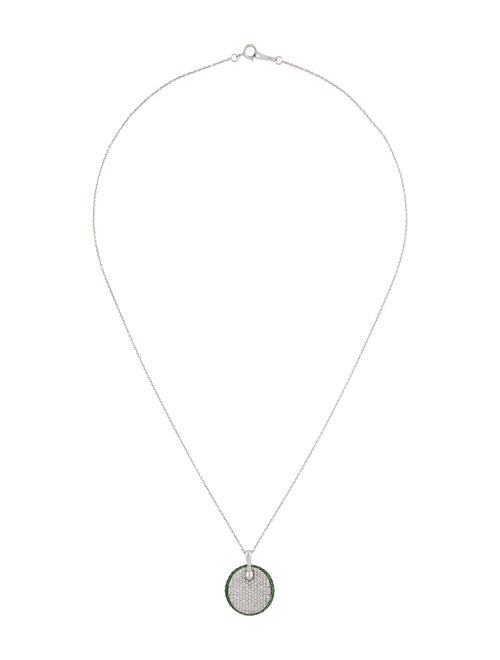 Roberto Coin 18K Tsavorite Garnet & Diamond Disc Pendant Necklace