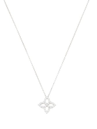 Roberto Coin 18K Diamond Princess Flower Medium Pendant Necklace