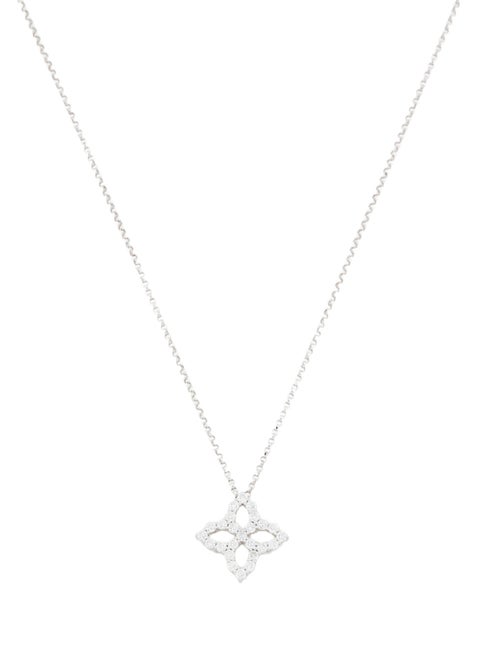 Roberto Coin 18K Diamond Princess Flower Medium Pendant Necklace