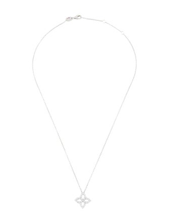Roberto Coin 18K Diamond Princess Flower Medium Pendant Necklace