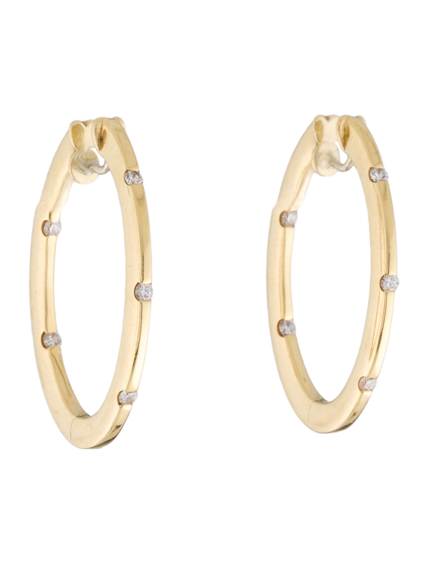 Roberto Coin 18K Diamond Flat Oval Hoop Earrings