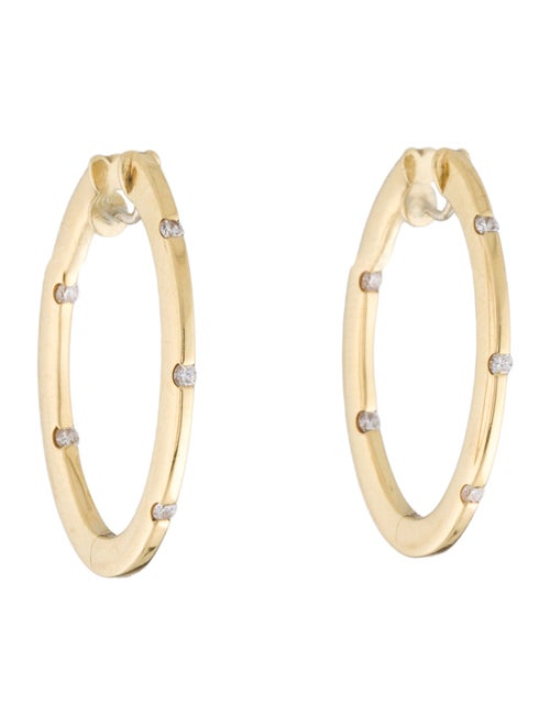 Roberto Coin 18K Diamond Flat Oval Hoop Earrings