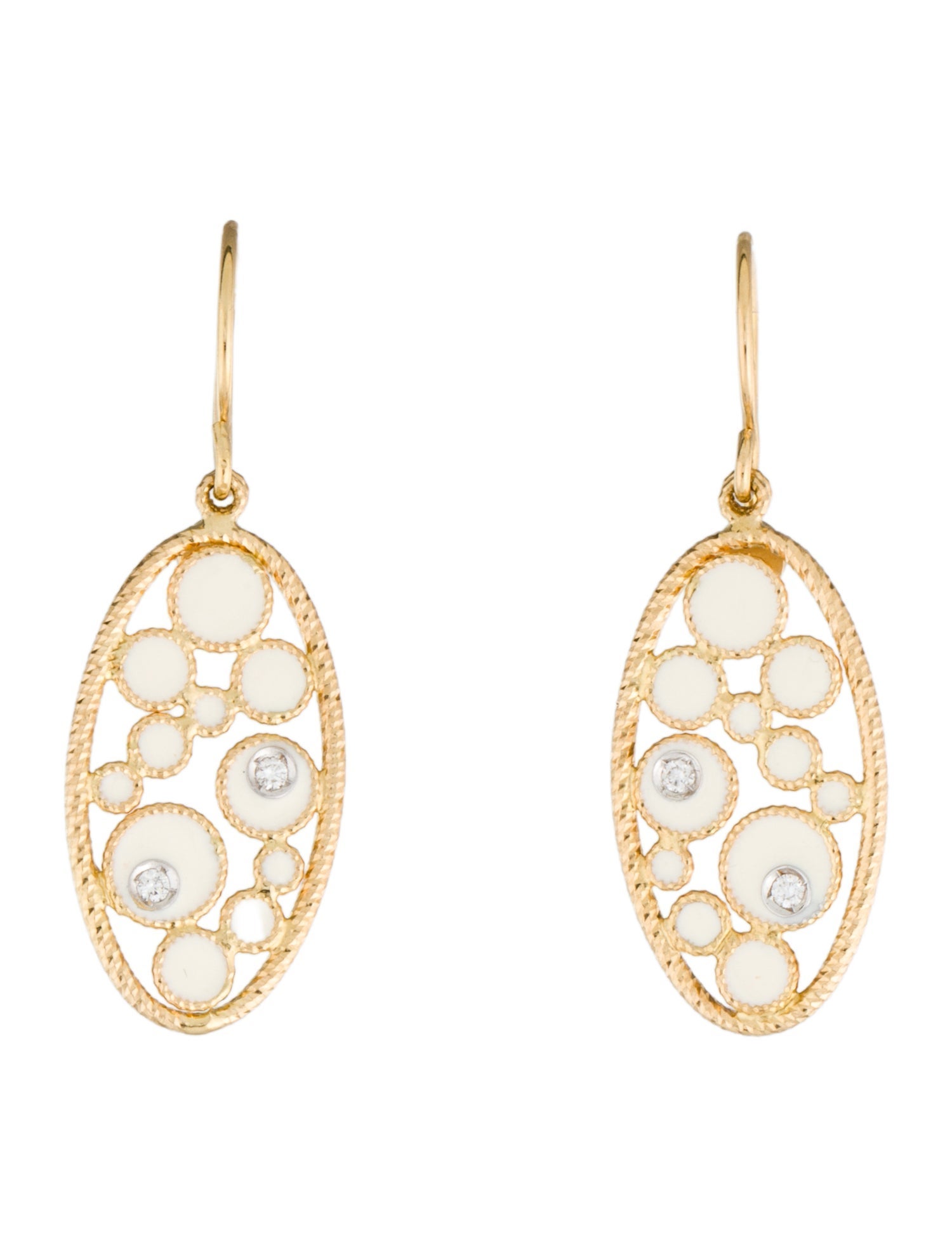 Roberto Coin Enamel & Diamond Bollicine Drop Earrings