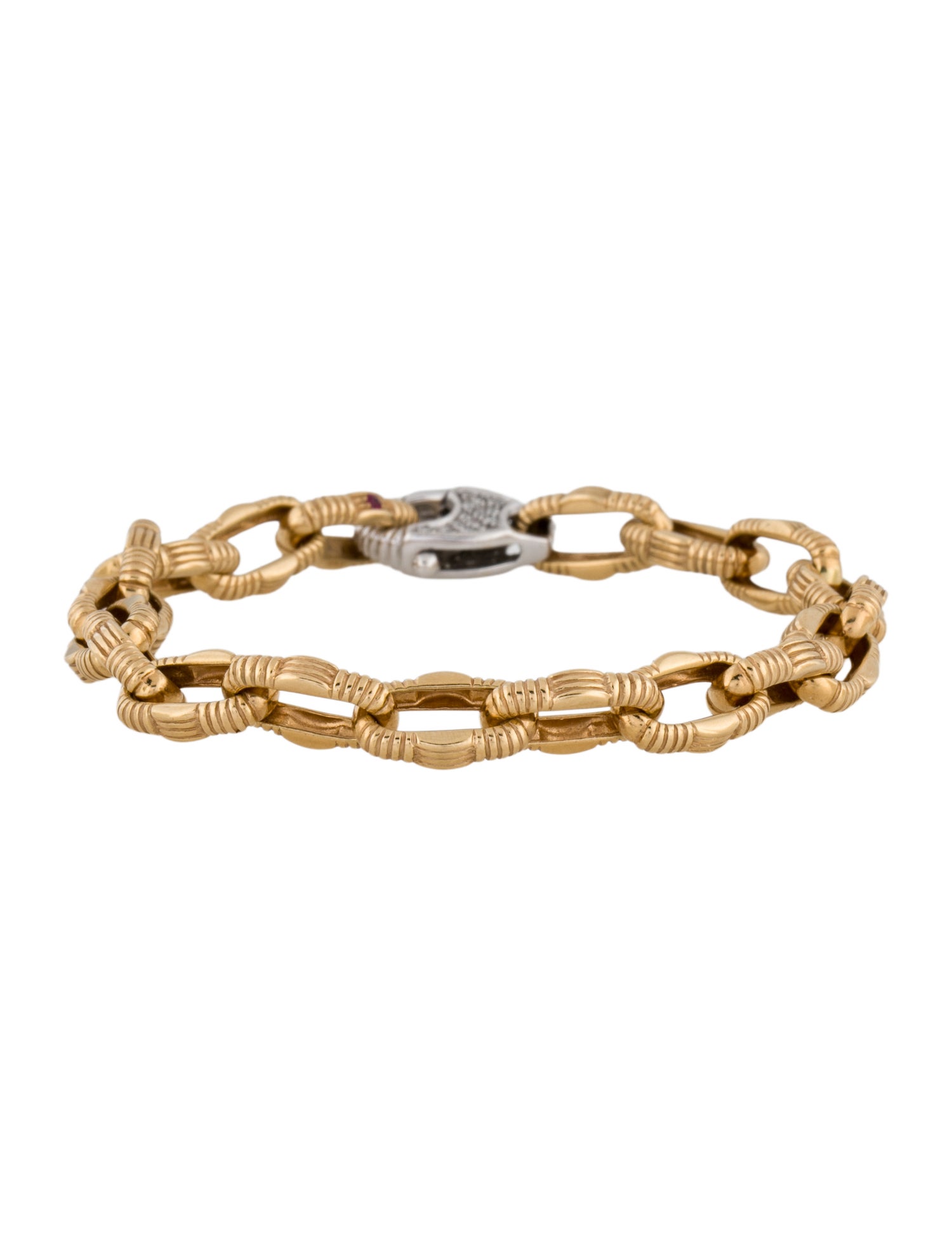 Roberto Coin 18K Diamond Designer Gold Mix Chain Bracelet