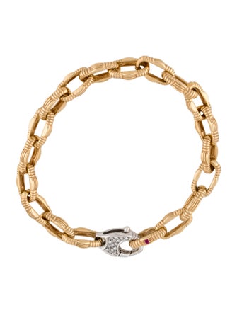 Roberto Coin 18K Diamond Designer Gold Mix Chain Bracelet