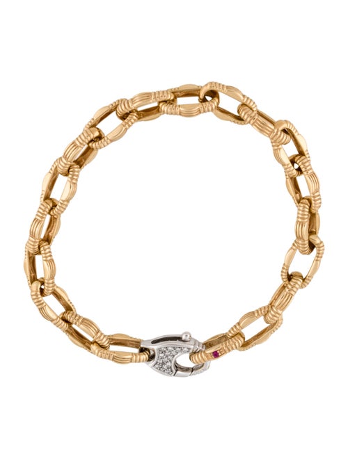 Roberto Coin 18K Diamond Designer Gold Mix Chain Bracelet