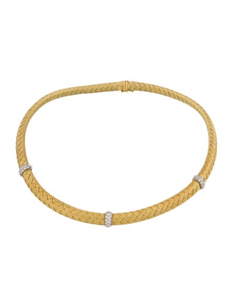 Roberto Coin 18K Sapphire & Diamond Woven Silk Collar Necklace