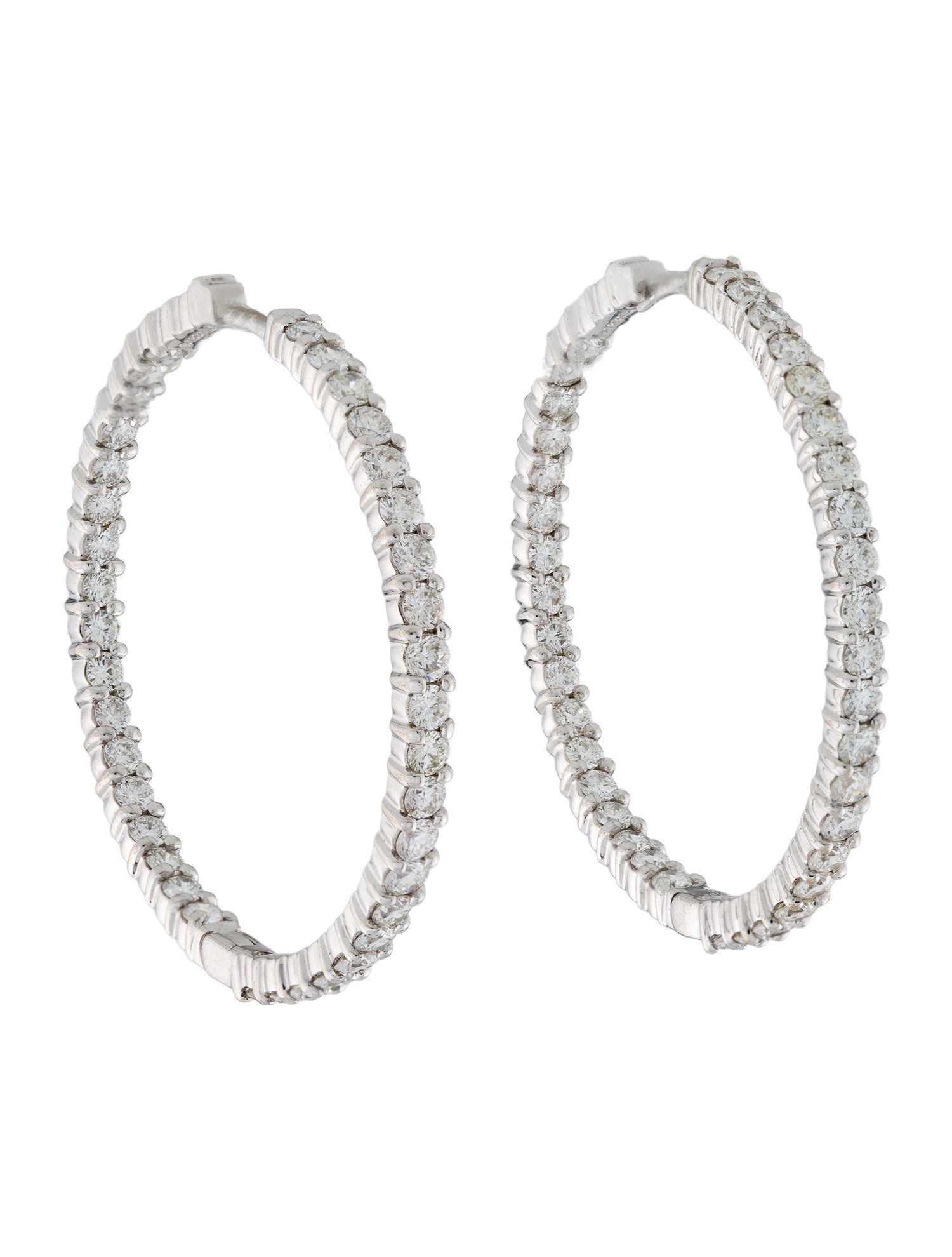 Roberto Coin 18K 3.46ctw Diamond Inside Out Hoop Earrings