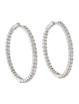 Roberto Coin 18K 3.46ctw Diamond Inside Out Hoop Earrings