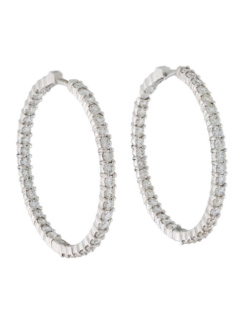 Roberto Coin 18K 3.46ctw Diamond Inside Out Hoop Earrings