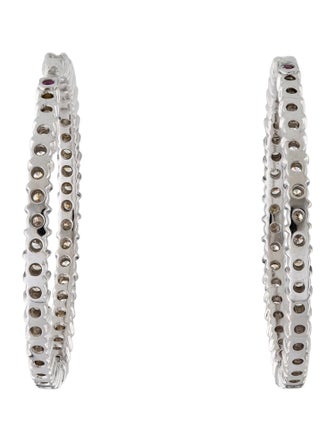 Roberto Coin 18K 3.46ctw Diamond Inside Out Hoop Earrings