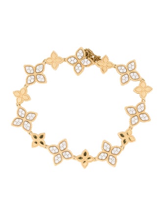 Roberto Coin 18K 1.12ctw Diamond Princess Flower Link Bracelet
