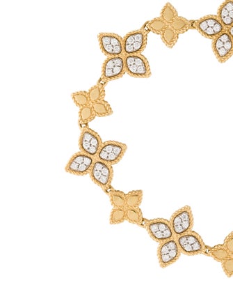 Roberto Coin 18K 1.12ctw Diamond Princess Flower Link Bracelet