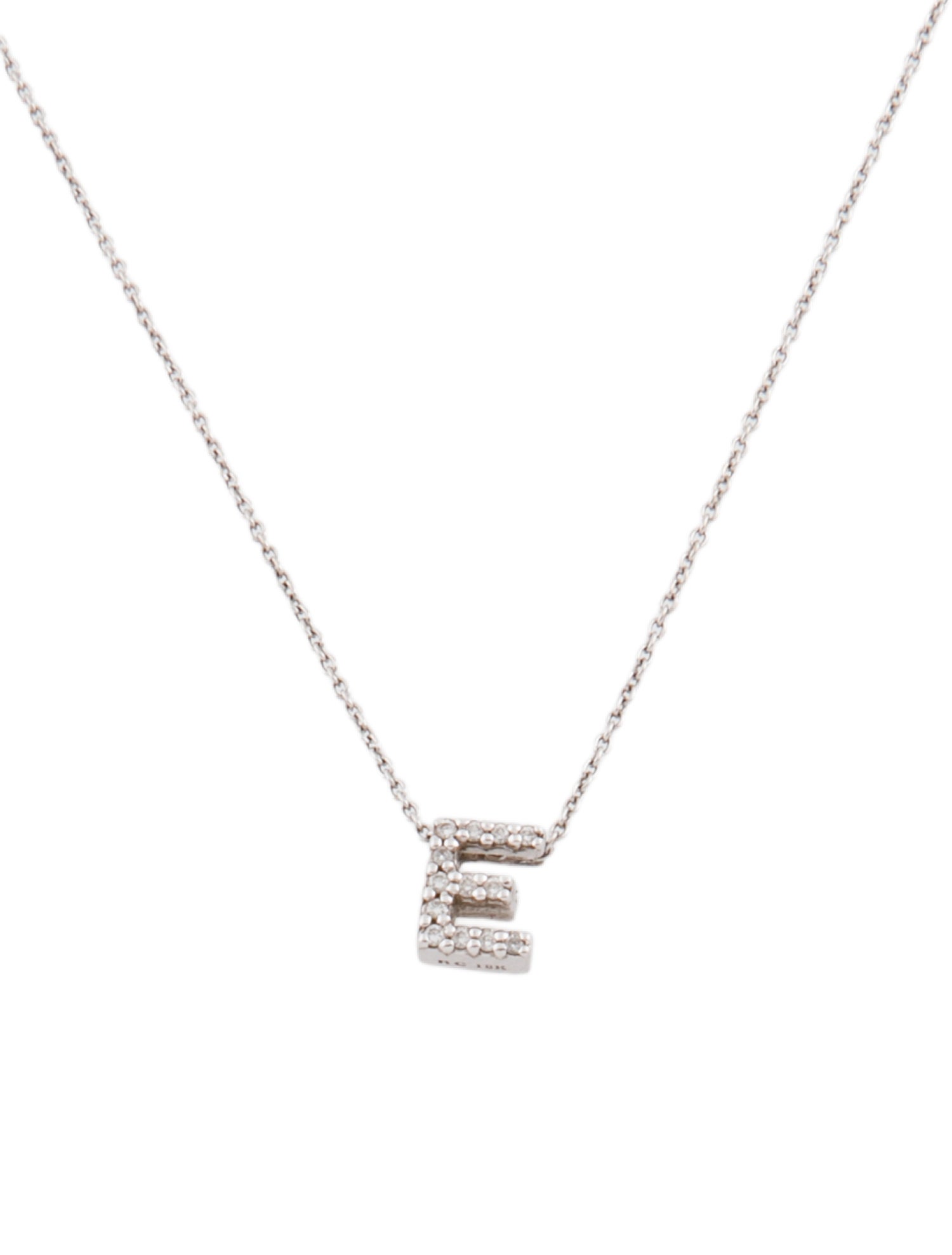 Roberto Coin 18K Diamond Love Letter 'E' Necklace