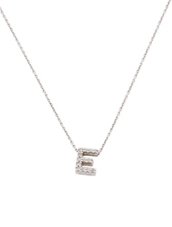 Roberto Coin 18K Diamond Love Letter 'E' Necklace