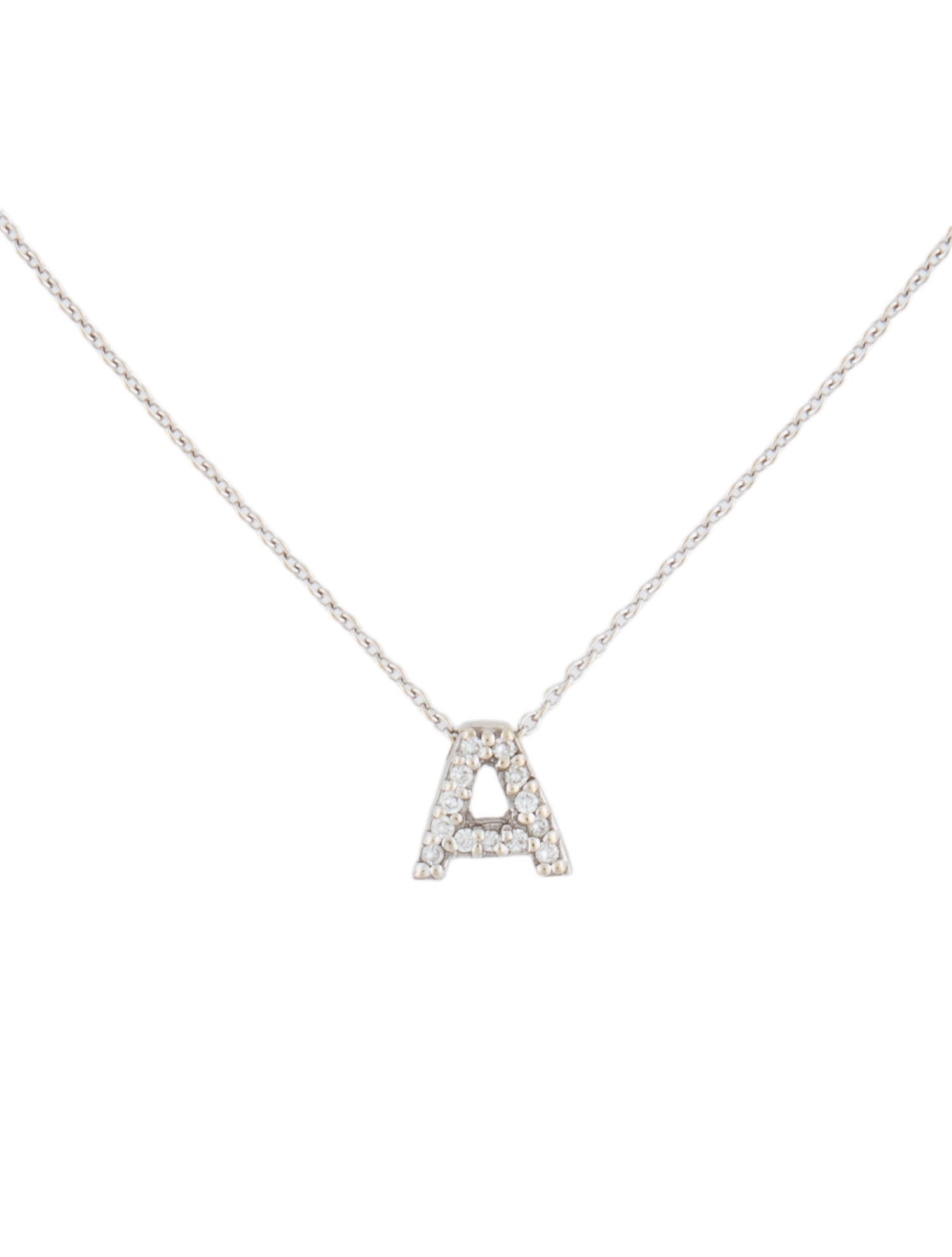 Roberto Coin 18K Diamond Love Letter 'A' Pendant Choker Necklace