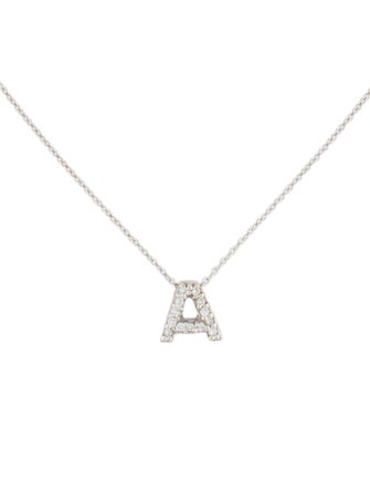 Roberto Coin 18K Diamond Love Letter 'A' Pendant Choker Necklace