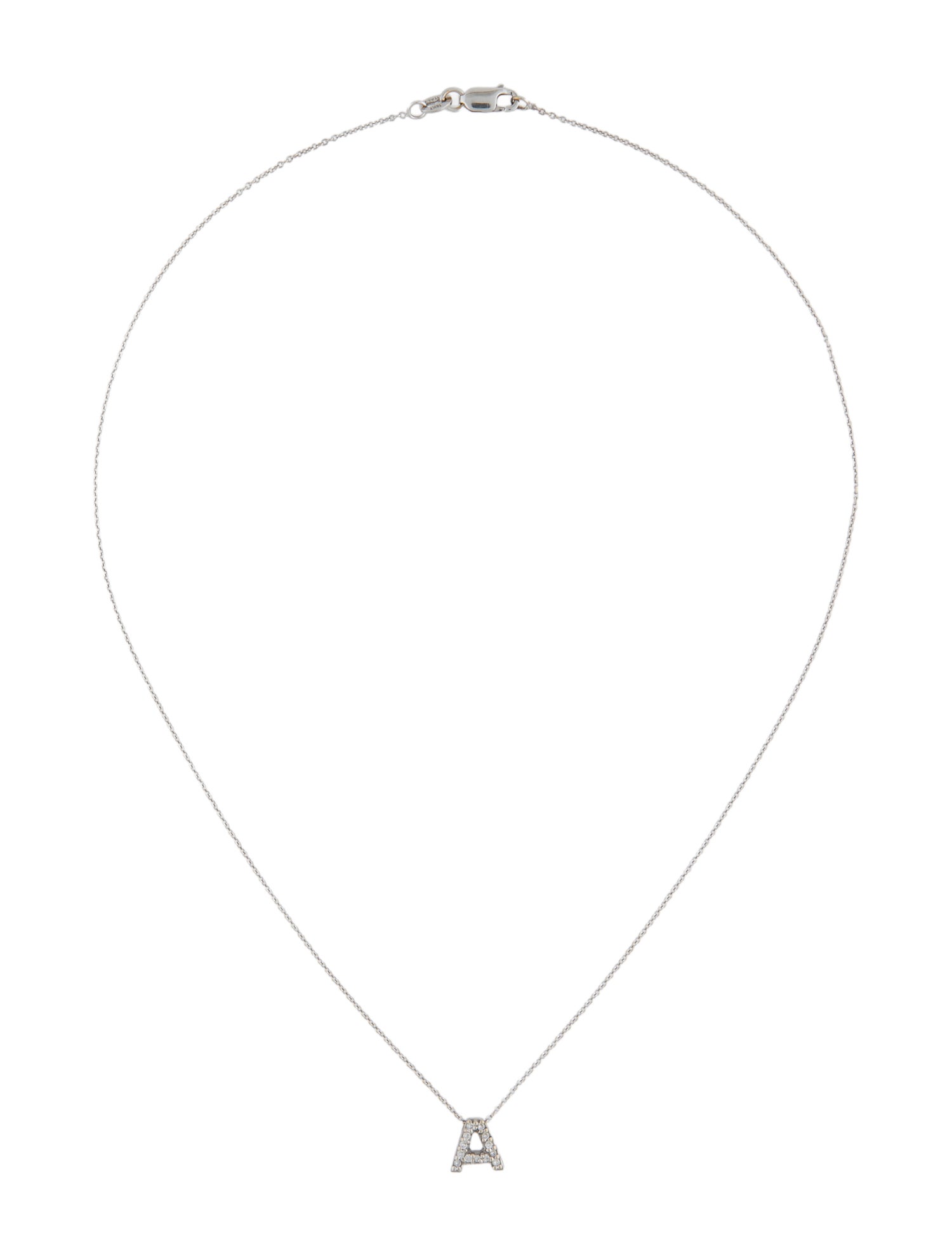 Roberto Coin 18K Diamond Love Letter 'A' Pendant Choker Necklace