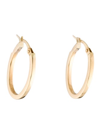 Roberto Coin 18K Petite Square Edged Oval Hoop Earrings