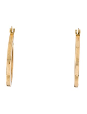 Roberto Coin 18K Petite Square Edged Oval Hoop Earrings
