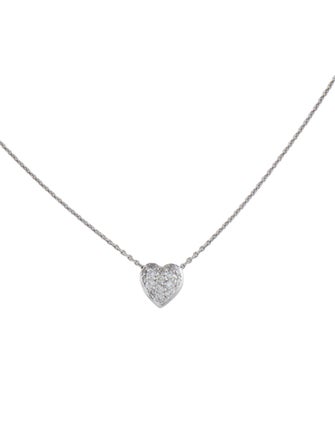 Roberto Coin 18K Diamond Tiny Treasures Puffed Heart Pendant Necklace