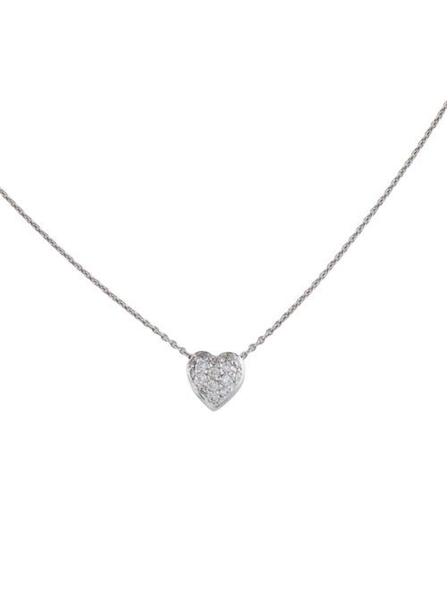 Roberto Coin 18K Diamond Tiny Treasures Puffed Heart Pendant Necklace