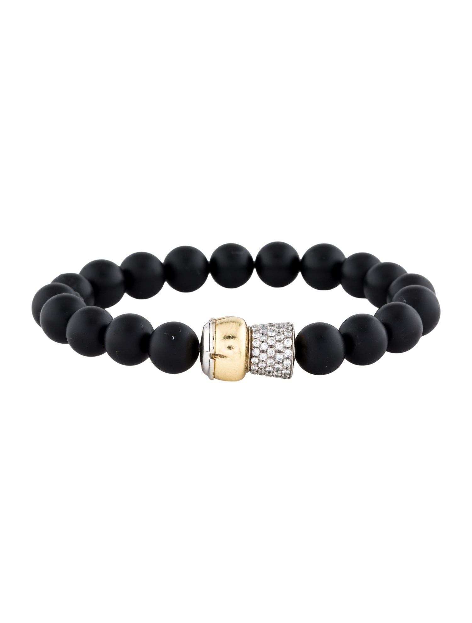 Roberto Coin 18K Diamond & Onyx Beaded Bracelet