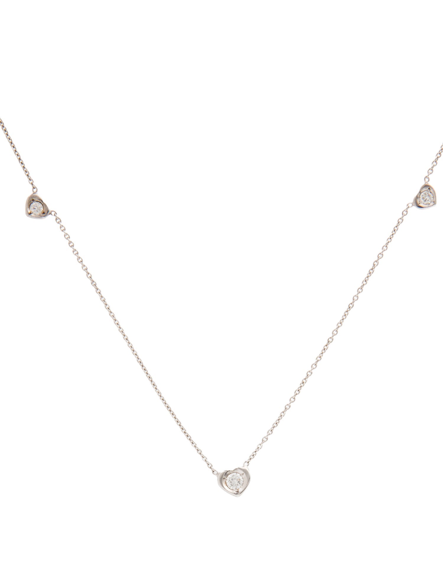 Roberto Coin 18K Diamond Heart Station Necklace