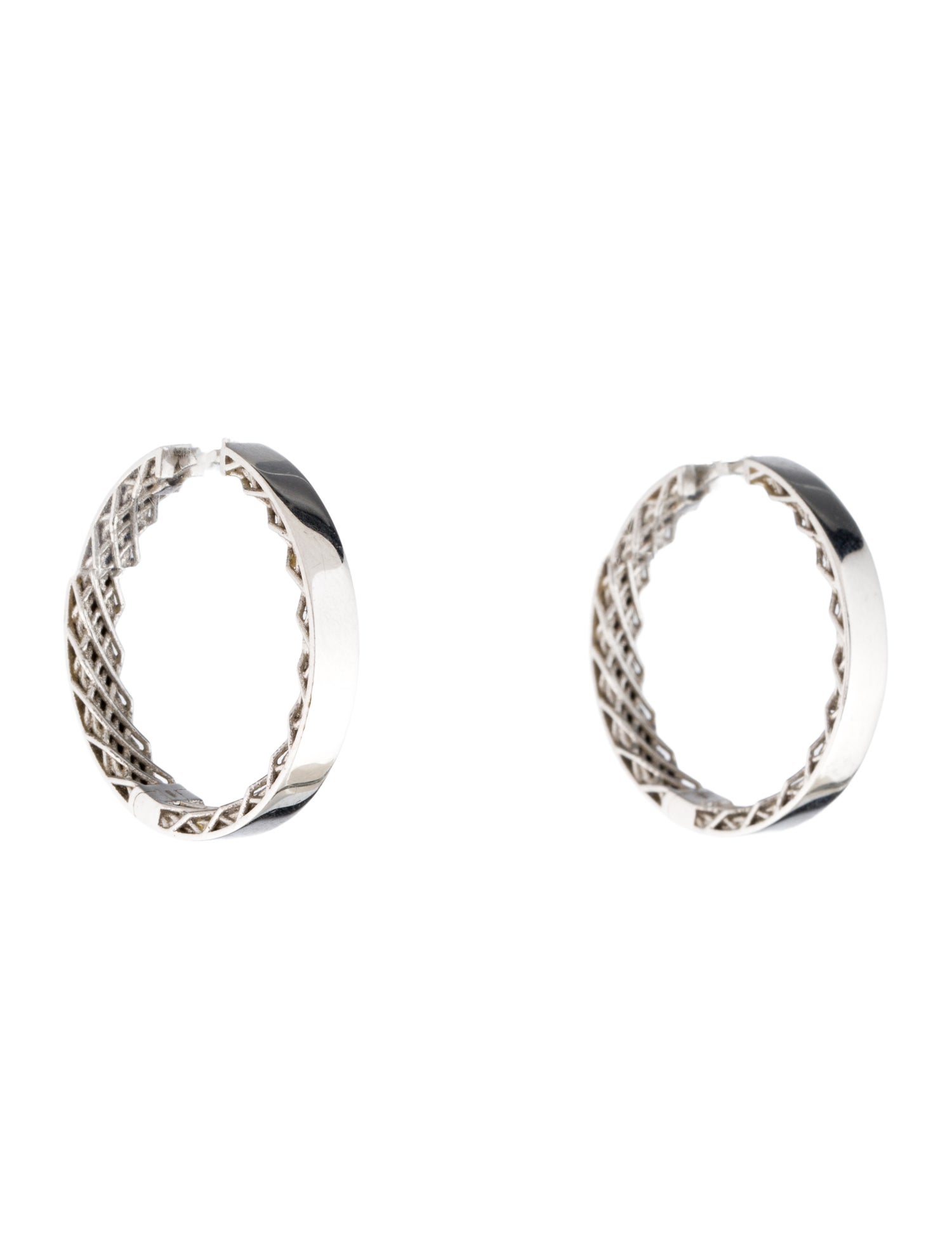 Roberto Coin 18K Textured Hoop Earrings