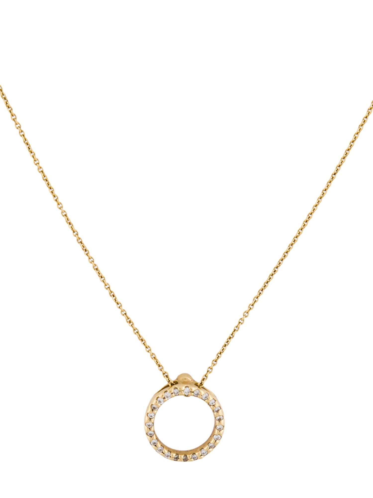 Roberto Coin 18K Diamond Tiny Treasures Small Circle Pendant Necklace