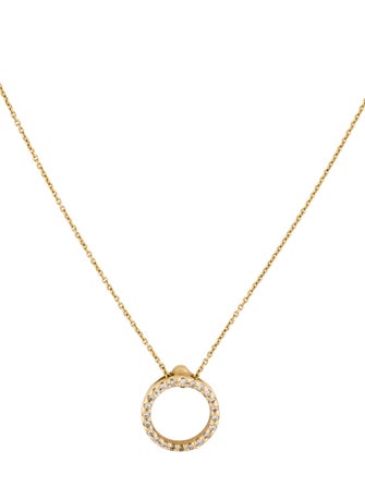 Roberto Coin 18K Diamond Tiny Treasures Small Circle Pendant Necklace