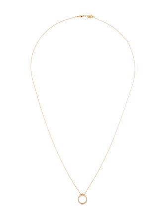 Roberto Coin 18K Diamond Tiny Treasures Small Circle Pendant Necklace