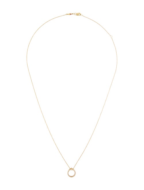 Roberto Coin 18K Diamond Tiny Treasures Small Circle Pendant Necklace
