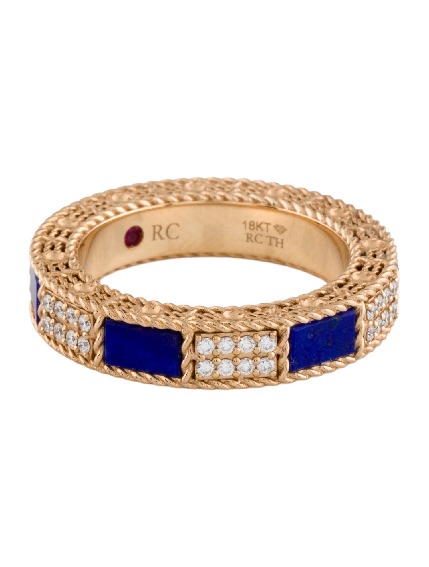 Roberto Coin 18K Lapis Lazuli & Diamond Band