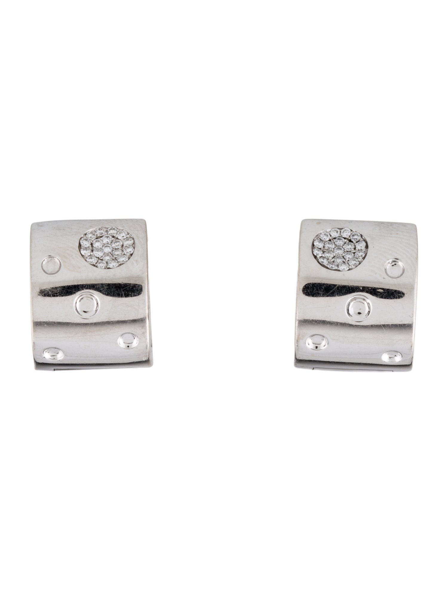 Roberto Coin 18K Pois Moi Luna Diamond Hoop Earrings