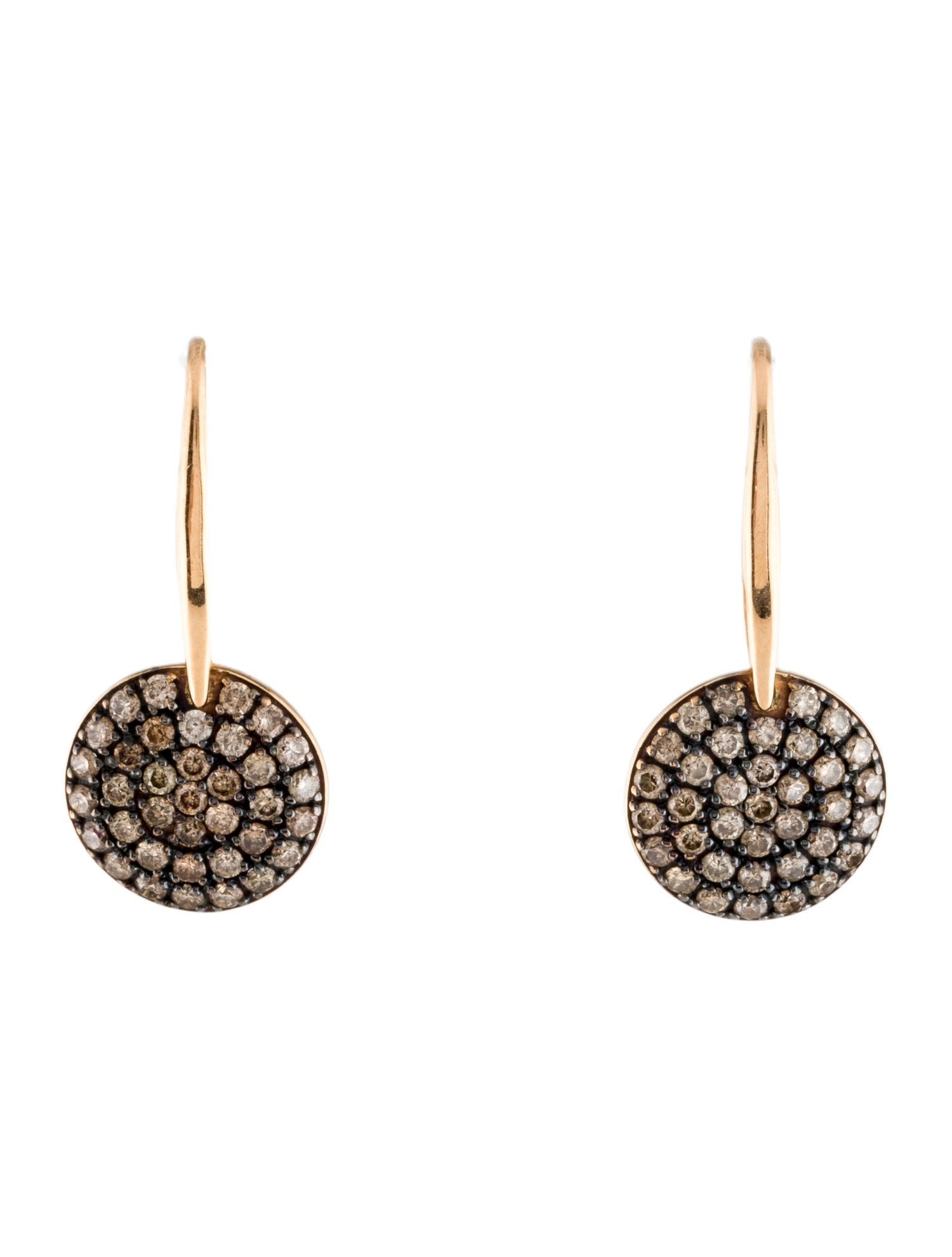 Roberto Coin 18K Diamond Disc Drop Earrings