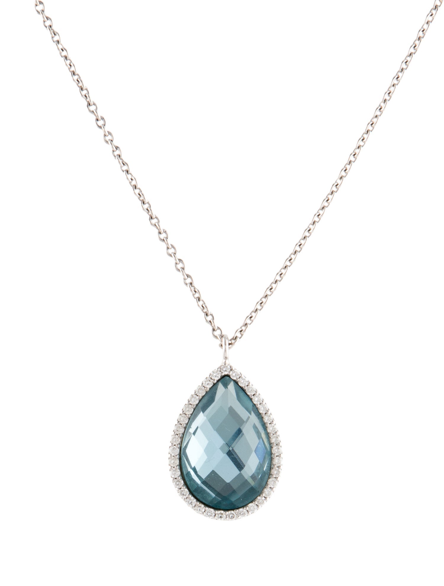 Roberto Coin 18K Topaz & Diamond Pendant Necklace