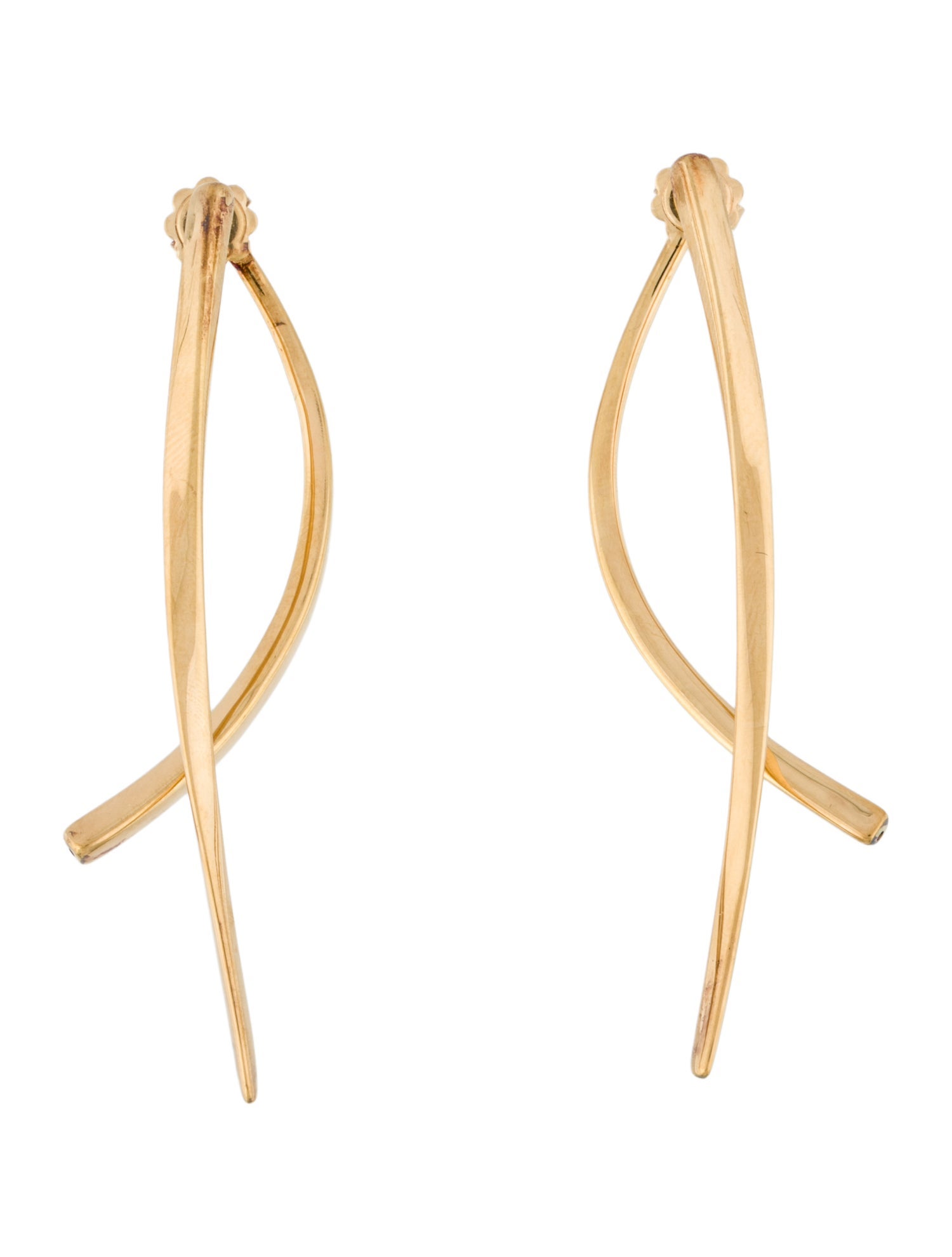 Roberto Coin 18K Curved Front & Back Drop Earrings