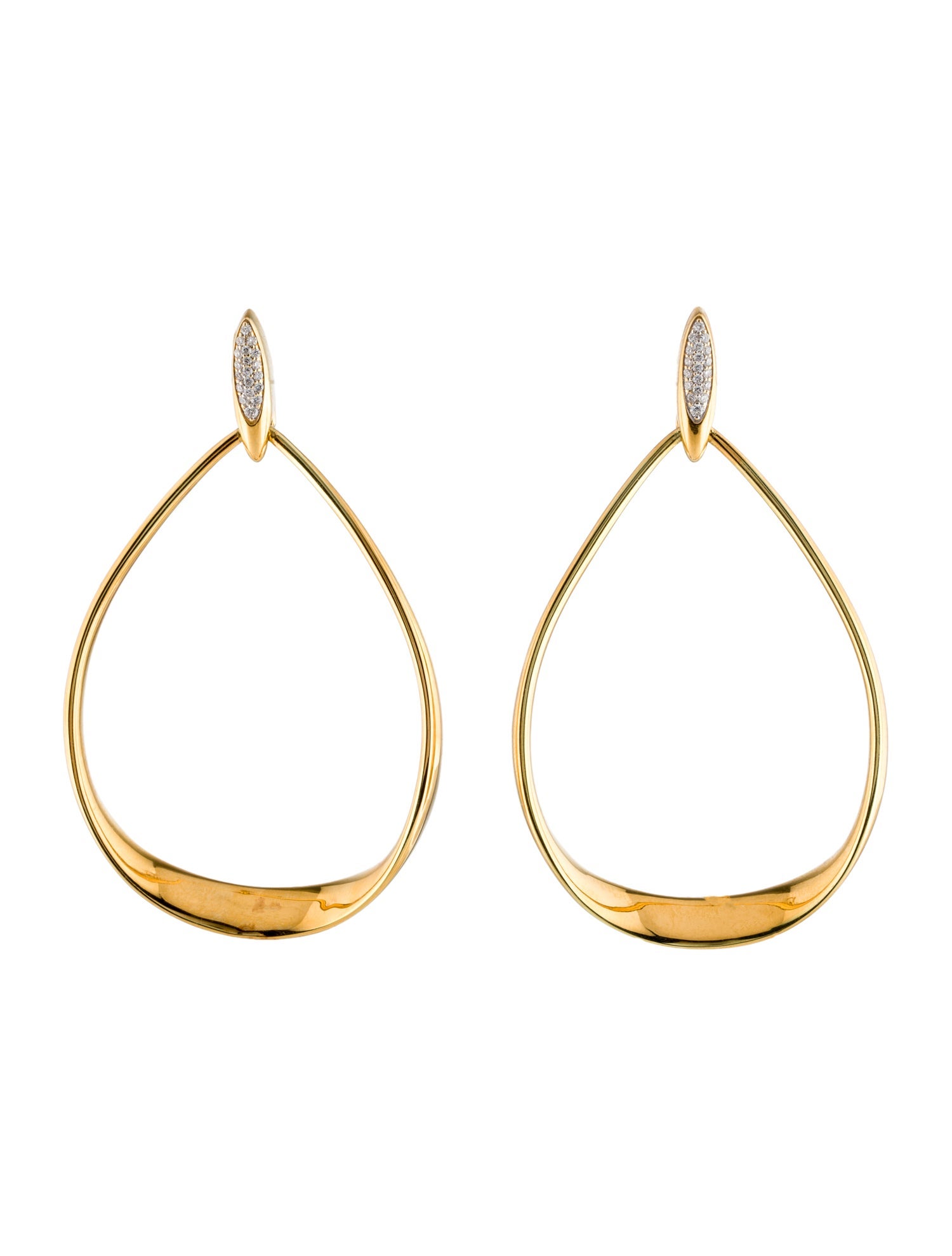 Roberto Coin 18K Diamond Teardrop Hoop Earrings