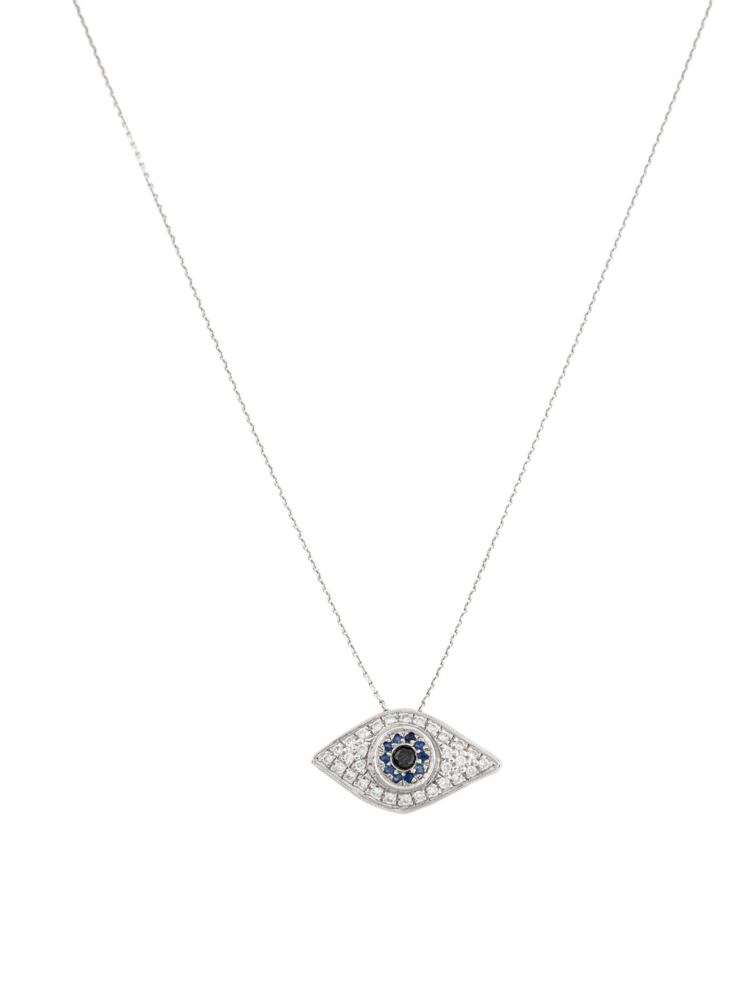 Roberto Coin 18K Sapphire & Diamond Evil Eye Pendant Necklace