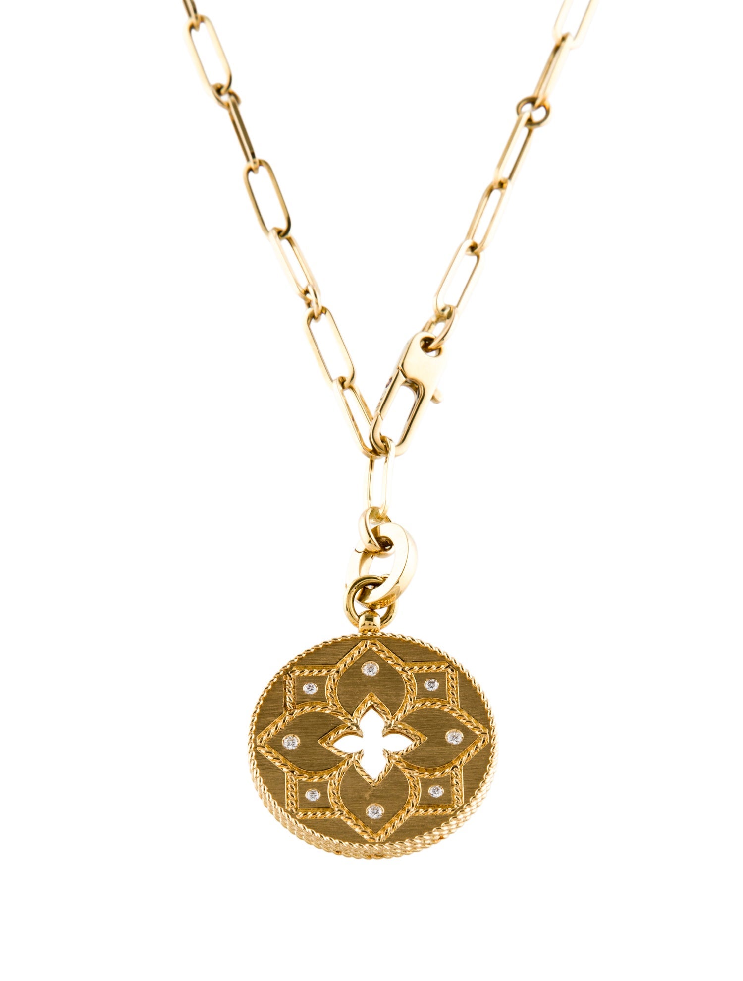 Roberto Coin 18K Diamond Venetian Princess Medallion Pendant Necklace